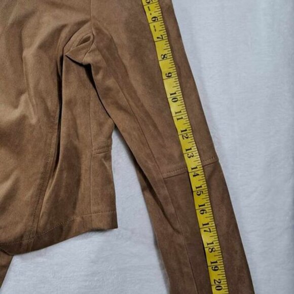 Katherine Barclay Montreal Open Cardigan Women Medium Camel‎ Microsuede - Picture 8 of 9